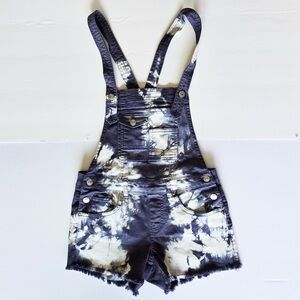 Tie-Dye Overalls Shorts